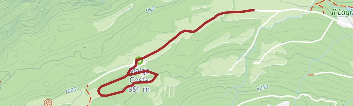 Route map: Walk - Malga Costa Area and Vegetal Cathedral
